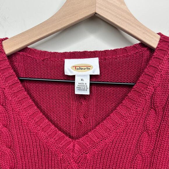 Talbots Vintage V-Neck Sweater Size XL Pullover Cable - Picture 4 of 8